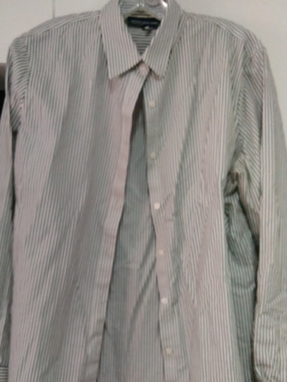 Jones New York White and Black Striped Button-Down Shirt